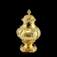 Antique Georgian Solid Silver Gilt Tea Caddy / Sugar Caster, Baronet Coat of Arms (heathcote) - Samuel Taylor 1753 (26 of 27) Antique Georgian Solid Silver Gilt Tea Caddy / Sugar Caster, Baronet Coat of Arms (heathcote) - Samuel Taylor 1753 (26 of 27)