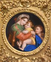Porcelain Plaque of the Madonna Della Sedia by Raphael (4 of 9) Porcelain Plaque of the Madonna Della Sedia by Raphael (4 of 9)