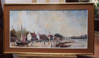 Large Oil on Canvas Dockside View Listed Artist Ira Englefield (12 of 12) Large Oil on Canvas Dockside View Listed Artist Ira Englefield (12 of 12)