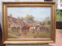 Oil on Board 'a hunting we do go' Artist R M Crompton 1930s (3 of 10) Oil on Board 'a hunting we do go' Artist R M Crompton 1930s (3 of 10)