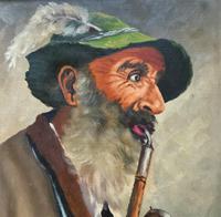 An Old Pipe Smoker - Original Signed Vintage Oil On Canvas Portrait Painting (3 of 10) An Old Pipe Smoker - Original Signed Vintage Oil On Canvas Portrait Painting (3 of 10)