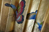 5ft Vintage Oriental Hand Painted Gold Wall Fan with Butterflies (2 of 10) 5ft Vintage Oriental Hand Painted Gold Wall Fan with Butterflies (2 of 10)