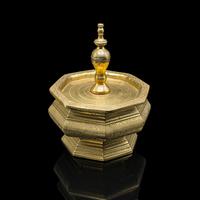 Antique Temple Betel Nut Dish, Indonesian, Engraved Brass Sireh Stand c.1850