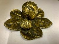 Victorian Brass Leaf & Nut Novelty Inkwell c.1900 (7 of 7) Victorian Brass Leaf & Nut Novelty Inkwell c.1900 (7 of 7)