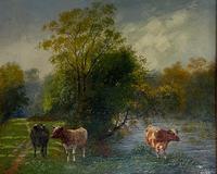 Oil on Canvas “Cattle Grazing” by Wilson Hepple (2 of 3) Oil on Canvas “Cattle Grazing” by Wilson Hepple (2 of 3)