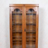 Oak Leaded Glazed Bookcase Arts & Crafts (9 of 10) Oak Leaded Glazed Bookcase Arts & Crafts (9 of 10)