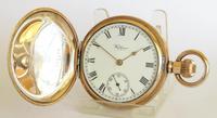 Pocket Watch: Antique Waltham Traveler Full Hunter Pocket Watch