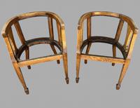 A Pair of Early 20thc Solid Hand Crafted Oak tub Chairs
