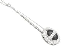 Onyx & 0.72ct Diamond, Platinum Pendant - Art Deco c.1930 (3 of 9) Onyx & 0.72ct Diamond, Platinum Pendant - Art Deco c.1930 (3 of 9)