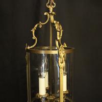 French Gilded Convex Triple Light Antique Hall Lantern (6 of 10) French Gilded Convex Triple Light Antique Hall Lantern (6 of 10)