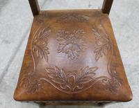 1900's French Oak Refectory Table with Set 6 Oak Chairs +Leather Embossed Seats. (6 of 9) 1900's French Oak Refectory Table with Set 6 Oak Chairs +Leather Embossed Seats. (6 of 9)