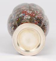 Oriental, Chinese / Japanese Exceptional Silver Metal Cloisonne Vase (14 of 25) Oriental, Chinese / Japanese Exceptional Silver Metal Cloisonne Vase (14 of 25)