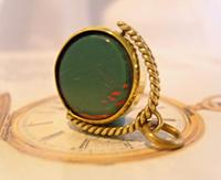 Pocket Watch Chain Fob Swivel 1920s Large Bloodstone & Carnelian Antique Fob