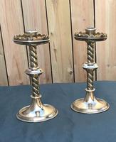 Pair of Arts and Crafts Brass Altar / Church Candlesticks (2 of 5) Pair of Arts and Crafts Brass Altar / Church Candlesticks (2 of 5)