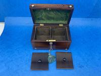 William IV Rosewood Twin Section Tea Caddy with Mother of Pearl Inlay (14 of 14) William IV Rosewood Twin Section Tea Caddy with Mother of Pearl Inlay (14 of 14)