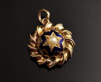 Victorian Gold Blue Enamel Star Locket, Split Pearl (5 of 13) Victorian Gold Blue Enamel Star Locket, Split Pearl (5 of 13)