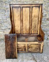 Antique Pine Panelled Box Settle (13 of 16) Antique Pine Panelled Box Settle (13 of 16)