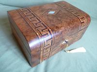 Inlaid Burr Walnut Jewellery Box With Plush Interior c.1880 (2 of 14) Inlaid Burr Walnut Jewellery Box With Plush Interior c.1880 (2 of 14)