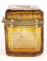 Bohemian Antique Engraved Metal Mounted Overlay Yellow Glass Sugar Casket 19th Century (17 of 19) Bohemian Antique Engraved Metal Mounted Overlay Yellow Glass Sugar Casket 19th Century (17 of 19)