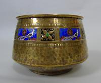 WMF Art Nouveau Planished Brass & Enamel Planter Jardiniere Albert Meyer (6 of 8) WMF Art Nouveau Planished Brass & Enamel Planter Jardiniere Albert Meyer (6 of 8)