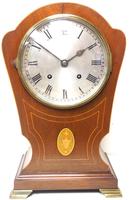 Edwardian Tulip shaped 8-Day Mantel Clock English Mahogany Inlaid Striking Mantle Clock Magnificent Size (10 of 11) Edwardian Tulip shaped 8-Day Mantel Clock English Mahogany Inlaid Striking Mantle Clock Magnificent Size (10 of 11)