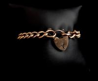 Antique Victorian 9ct Rose Gold Curb Bracelet, Heart Padlock (11 of 13) Antique Victorian 9ct Rose Gold Curb Bracelet, Heart Padlock (11 of 13)