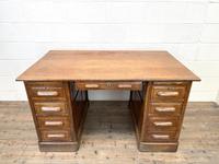 Antique Oak Pedestal Desk (3 of 10) Antique Oak Pedestal Desk (3 of 10)