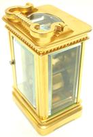 Good Antique French 8-day Carriage Clock Bevelled Case with Embossed Decorated Masked Dial (9 of 12) Good Antique French 8-day Carriage Clock Bevelled Case with Embossed Decorated Masked Dial (9 of 12)