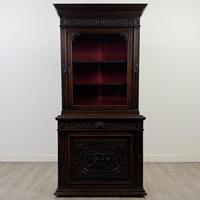 Antique 19th Century Carved Oak Victorian Bookcase