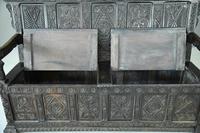 Antique Carved Oak Box Settle (3 of 12) Antique Carved Oak Box Settle (3 of 12)