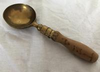 Brass & Wood Tea Caddy Spoon / Ice Cream Scoop