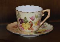 Royal Worcester Hand Painted Blush Ivory Miniature Cup and Saucer 1898 (2 of 6) Royal Worcester Hand Painted Blush Ivory Miniature Cup and Saucer 1898 (2 of 6)