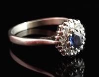 Vintage Sapphire & Diamond Cluster Ring, 18ct White Gold (4 of 13) Vintage Sapphire & Diamond Cluster Ring, 18ct White Gold (4 of 13)