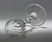 Georgian engraved facet cut stem wine glass (3 of 3) Georgian engraved facet cut stem wine glass (3 of 3)