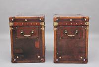 Pair of Early 20th Century Leather Bound & Painted ex Army Trunks (8 of 10) Pair of Early 20th Century Leather Bound & Painted ex Army Trunks (8 of 10)