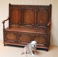 Solid Oak Carved Settle (3 of 10) Solid Oak Carved Settle (3 of 10)