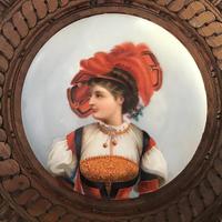 19th Century Hand Painted Circular Porcelain Framed Plaque (2 of 5) 19th Century Hand Painted Circular Porcelain Framed Plaque (2 of 5)