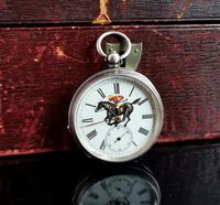 Victorian Silver Pocket Watch, Enamelled, Horse Racing (4 of 10) Victorian Silver Pocket Watch, Enamelled, Horse Racing (4 of 10)