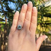 Vintage 18ct Gold Aquamarine & Diamond Cluster Ring, 18k Dress Cocktail Statement (4 of 12) Vintage 18ct Gold Aquamarine & Diamond Cluster Ring, 18k Dress Cocktail Statement (4 of 12)