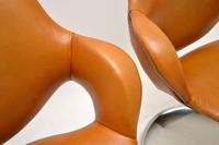 Pair of French Leather & Chrome Scimitar Chairs by Boris Tabacoff (10 of 10) Pair of French Leather & Chrome Scimitar Chairs by Boris Tabacoff (10 of 10)