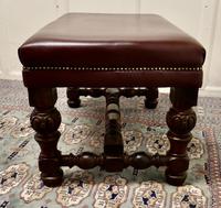 Large Victorian Oak & Leather Library Stool (5 of 6) Large Victorian Oak & Leather Library Stool (5 of 6)