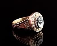 Antique Victorian Mourning Ring, 15ct Gold, Black Enamel & Seed Pearl, Agate Forget me Not (5 of 13) Antique Victorian Mourning Ring, 15ct Gold, Black Enamel & Seed Pearl, Agate Forget me Not (5 of 13)