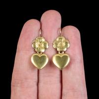 Antique Victorian Heart Four Leaf Clover Earrings 18ct Gold Circa 1860 (3 of 3) Antique Victorian Heart Four Leaf Clover Earrings 18ct Gold Circa 1860 (3 of 3)
