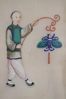 Set of Three Antique Chinese Pith Paper Paintings (9 of 10) Set of Three Antique Chinese Pith Paper Paintings (9 of 10)