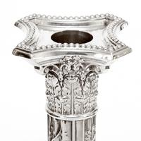 Pair of Victorian Silver Corinthian Column 12" Candle Sticks (5 of 5) Pair of Victorian Silver Corinthian Column 12" Candle Sticks (5 of 5)