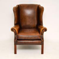 Antique Georgian Style Leather Wing Back Armchair (4 of 11) Antique Georgian Style Leather Wing Back Armchair (4 of 11)