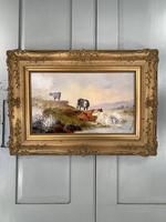 Antique Victorian river landscape oil painting study of cows 1 of 2 (2 of 10) Antique Victorian river landscape oil painting study of cows 1 of 2 (2 of 10)