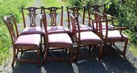 1960's Set of 8 Chippendale Style Dining Chairs 6+2 Carvers (2 of 3) 1960's Set of 8 Chippendale Style Dining Chairs 6+2 Carvers (2 of 3)