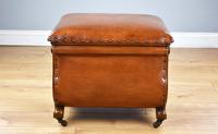 Victorian Hand Dyed Leather Ottoman (8 of 14) Victorian Hand Dyed Leather Ottoman (8 of 14)