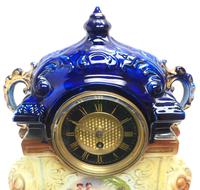 Antique 8-day Porcelain Mantel Clock Classical Blue & Earth Glazed French Mantle Clock (8 of 12) Antique 8-day Porcelain Mantel Clock Classical Blue & Earth Glazed French Mantle Clock (8 of 12)